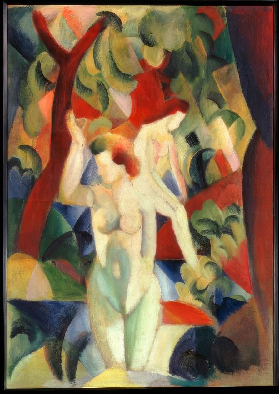 Badende Frauen tekijältä August Macke