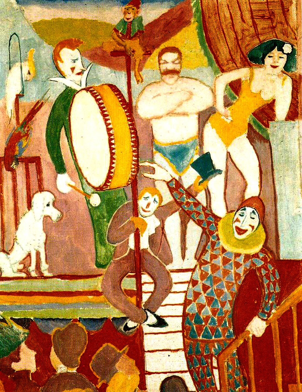 Sirkustaiteilijat, 1911 tekijältä August Macke