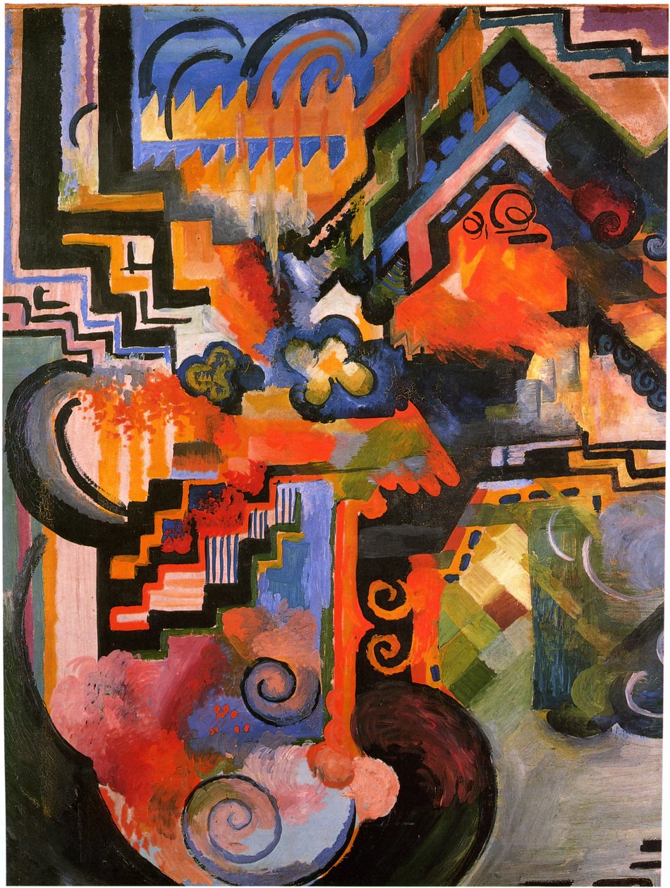 Farbige -koostumus tekijältä August Macke