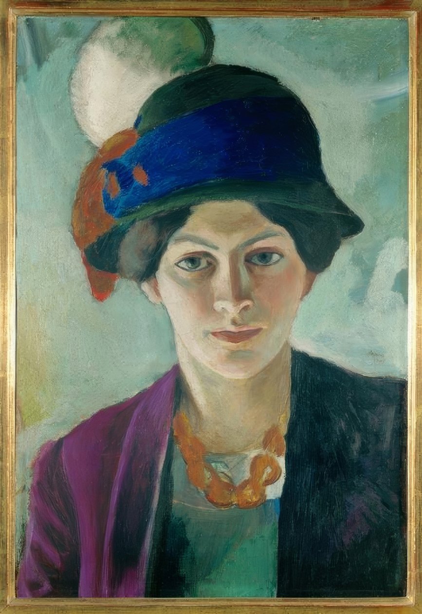 Frau des Künstlers mit Hut tekijältä August Macke