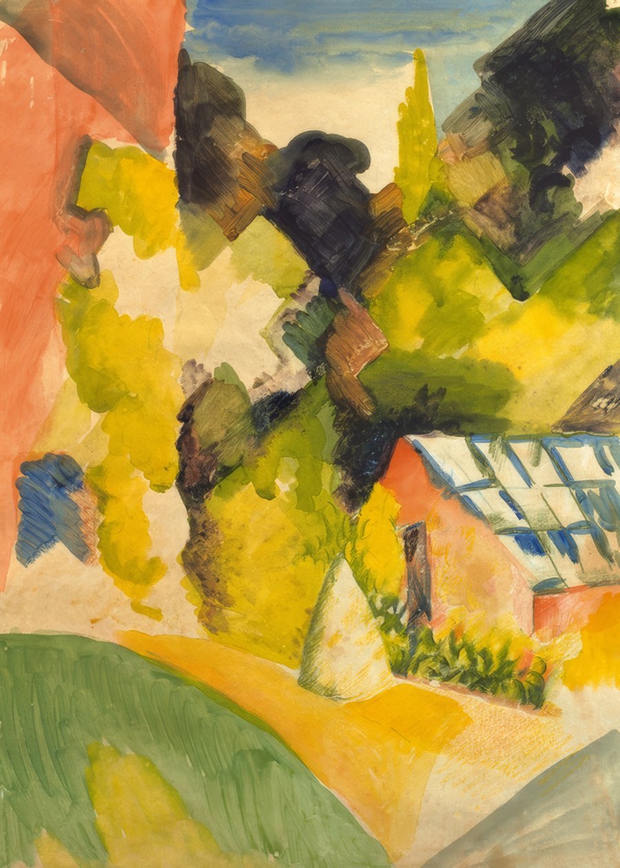 Gewächshaus im Park von Oberhofen tekijältä August Macke