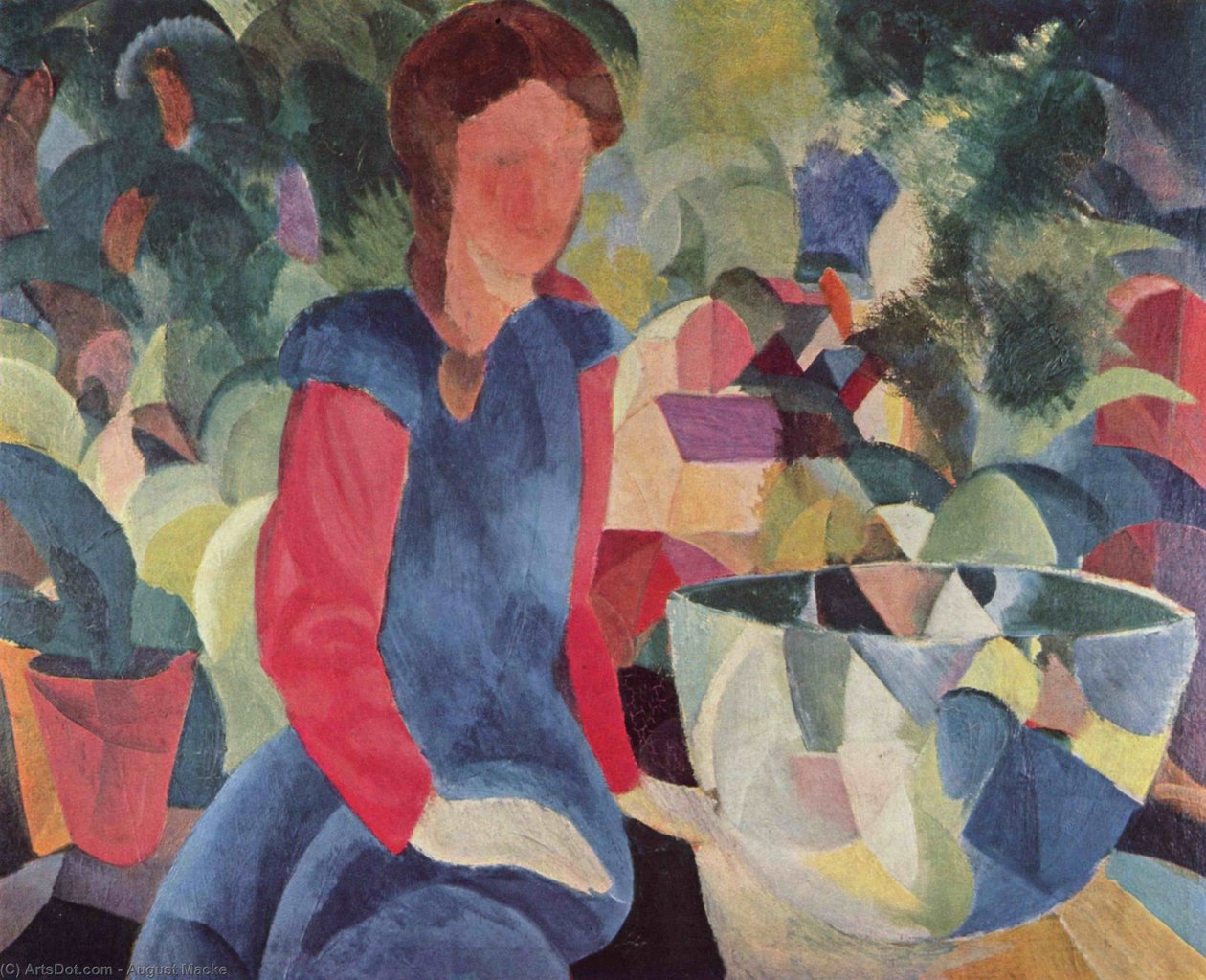 Tyttö kalakulhoon tekijältä August Macke