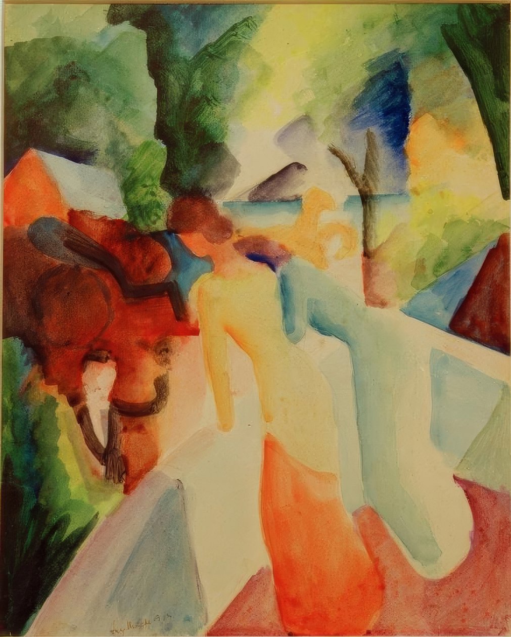 Gruß vom Balkon tekijältä August Macke