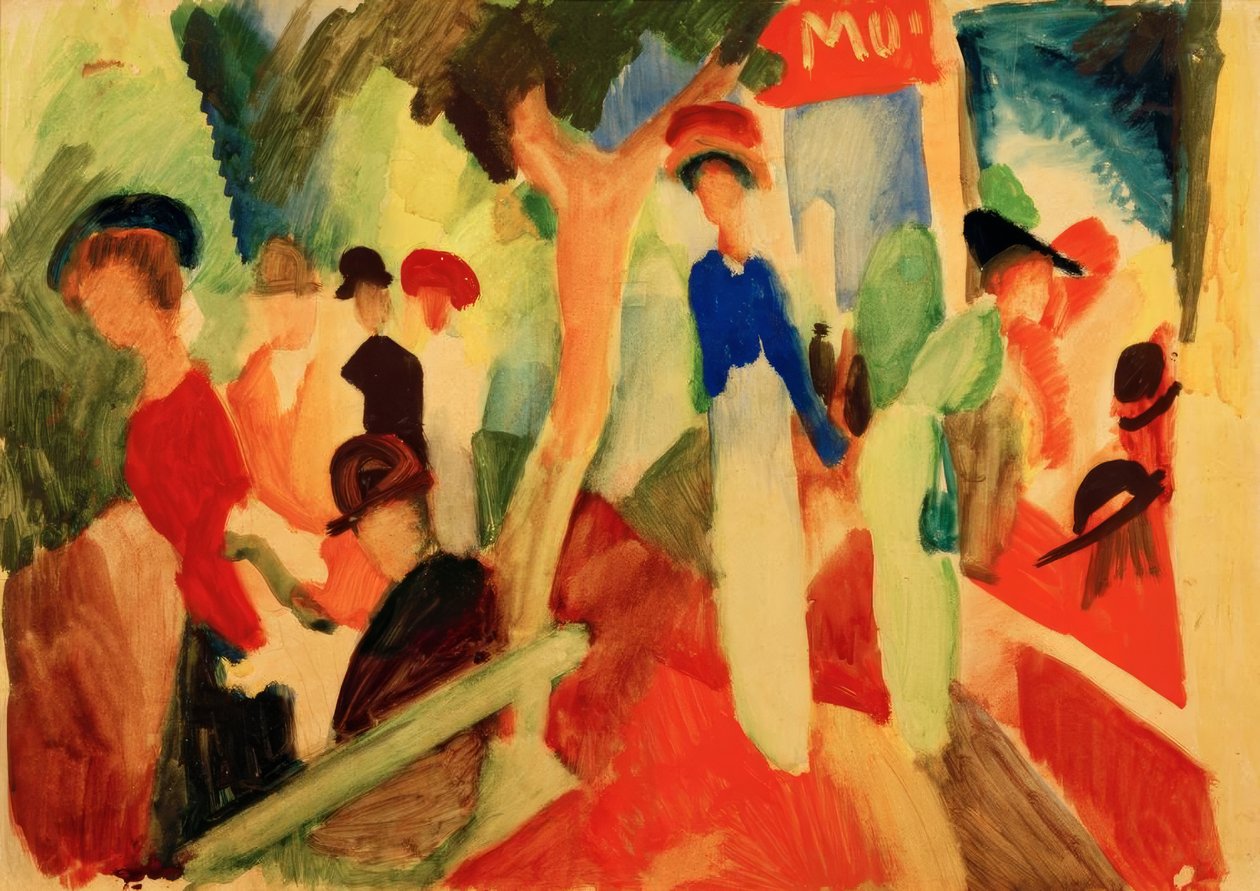 Hutladen an der Promenade tekijältä August Macke