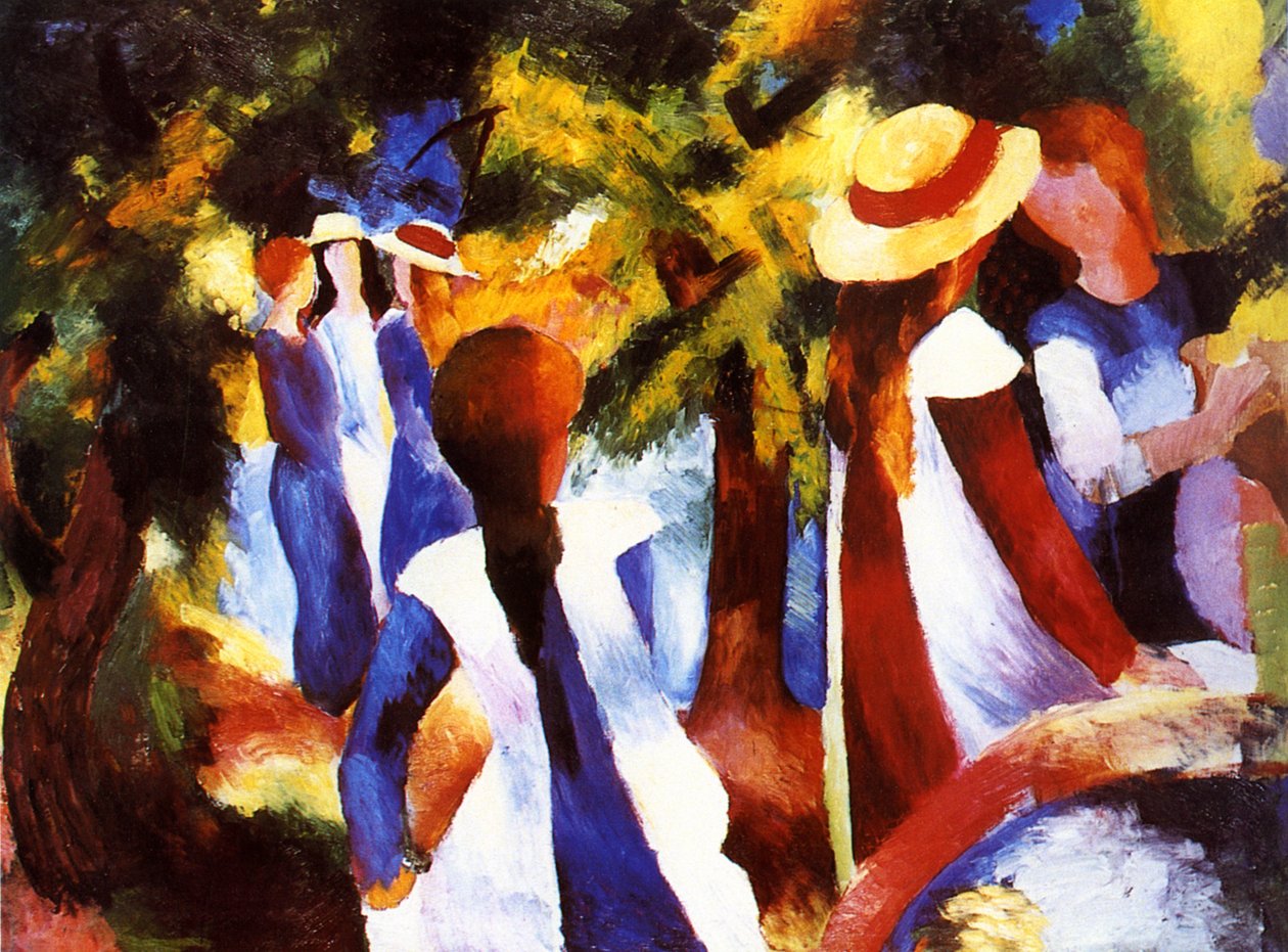 Mädchen unter Bäumen tekijältä August Macke
