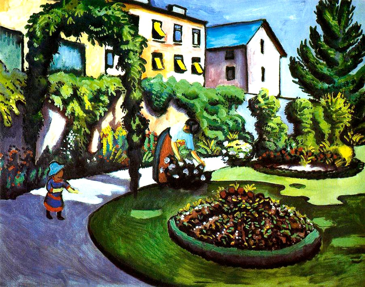Taiteilijan puutarha Bonnissa, Saksassa, 1911 tekijältä August Macke