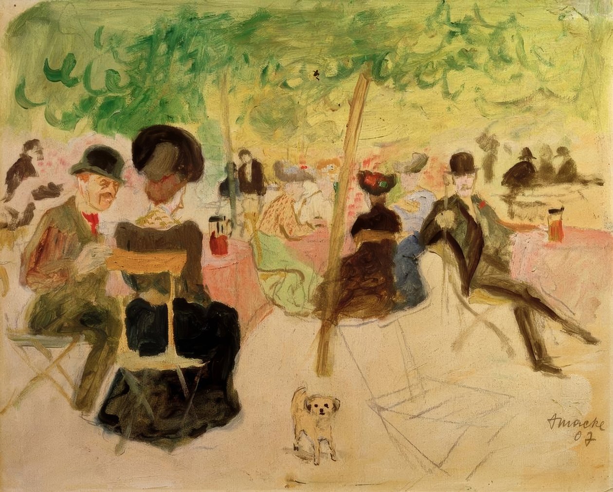 Wirtshausgarten tekijältä August Macke