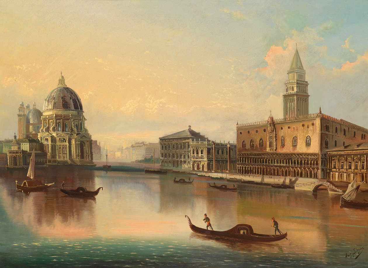 Motiv aus Venedig mit Blick auf Santa Maria della Salute tekijältä August von Siegen