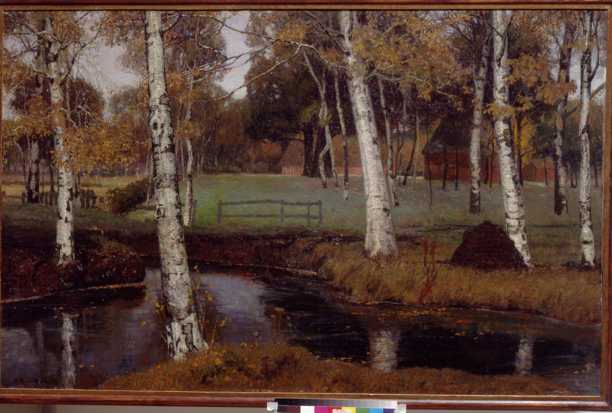 Overbeck, Fritz (1869-1909) maisema. Öljy kankaalle tekijältä August Overbeck