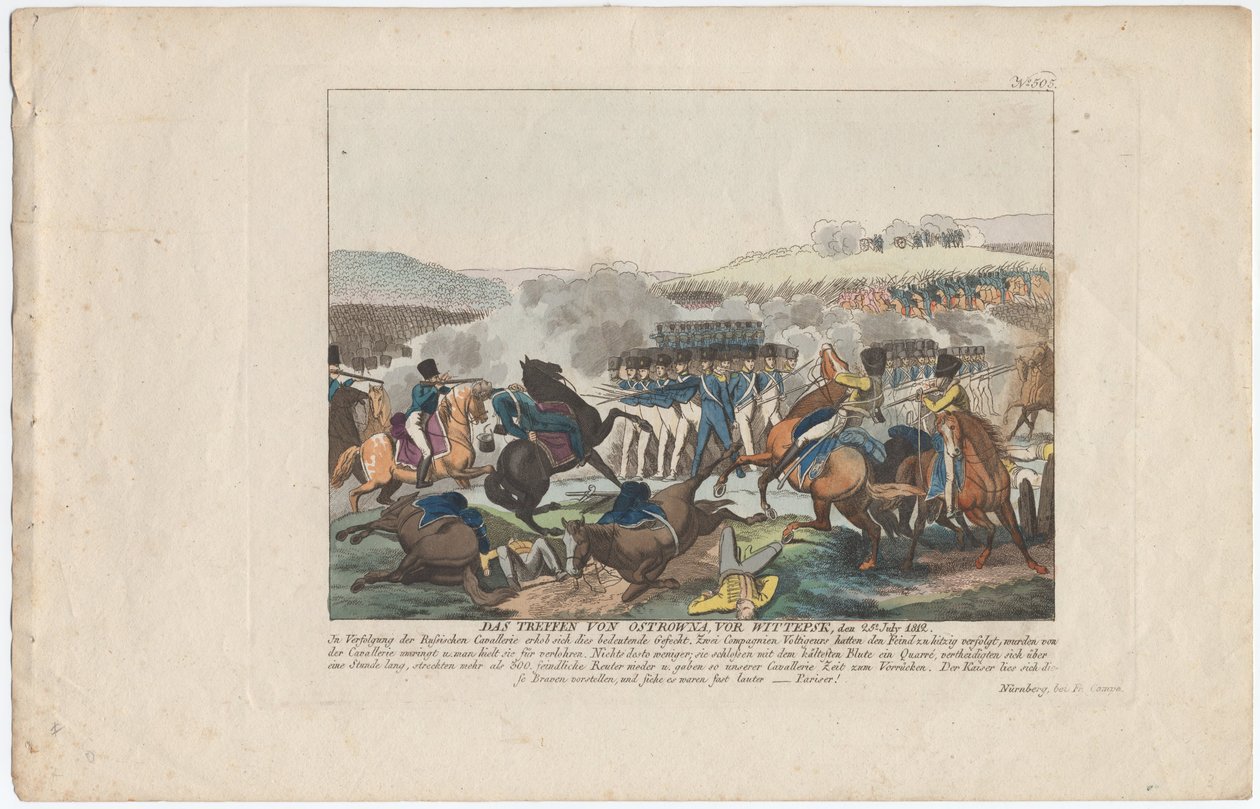 Ostrovnon kokous Vitebskin lähellä 25. heinäkuuta 1812 tekijältä August Friedrich Andreas Campe