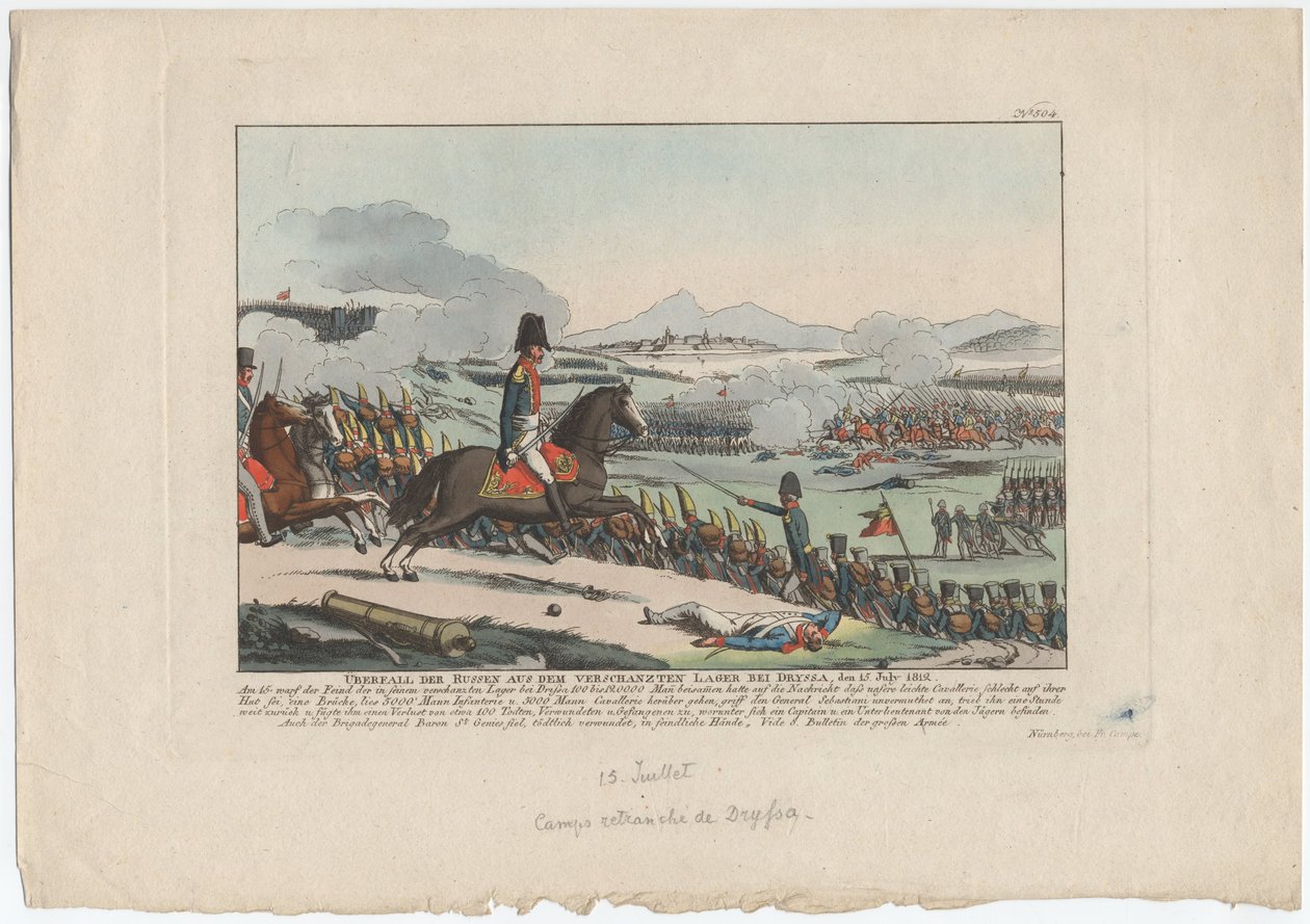 Venäjän hyökkäys Dryssan juurtuneesta leiristä 15. heinäkuuta 1812 tekijältä August Friedrich Andreas Campe