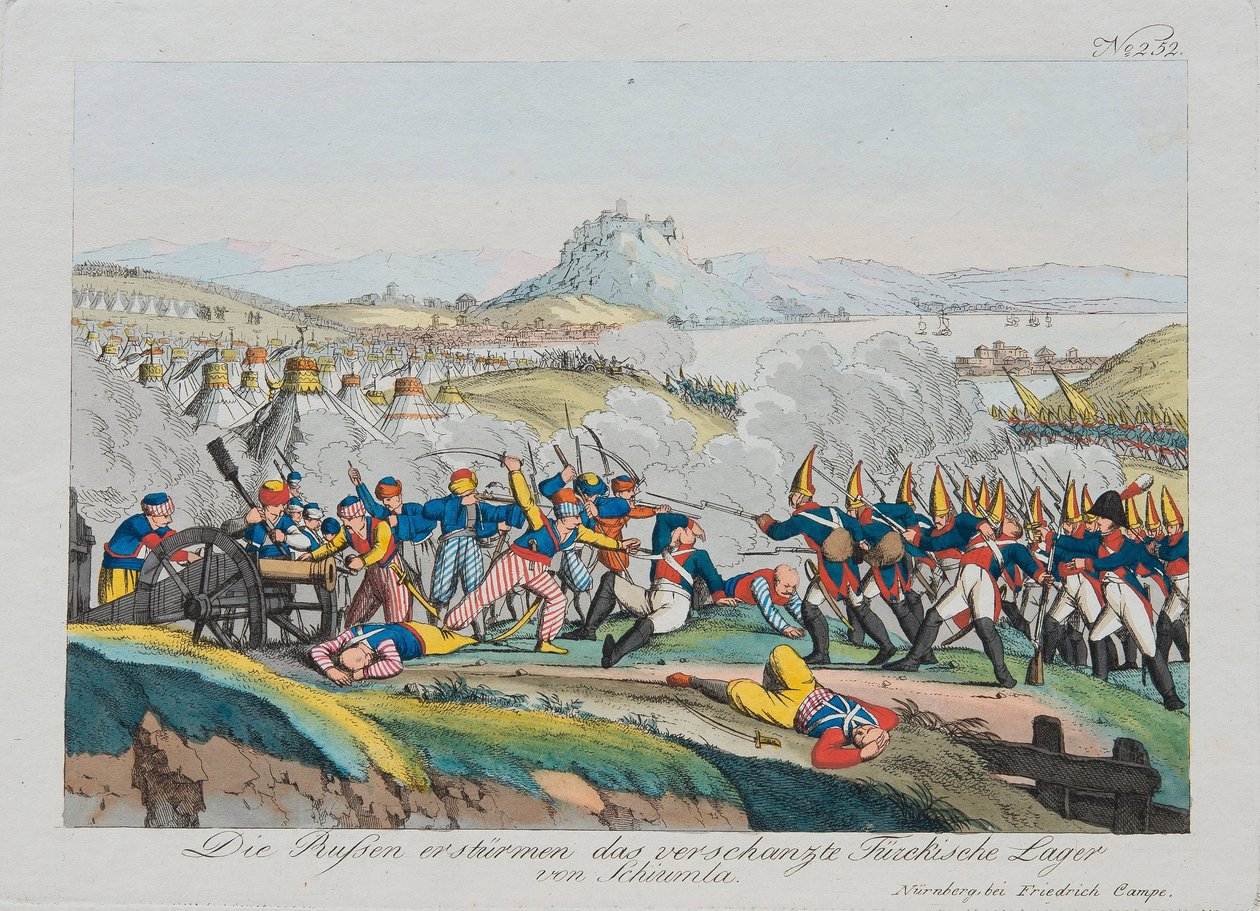 Shumenin linnoituksen valtaus vuonna 1828, n. 1830 tekijältä August Friedrich Andreas Campe