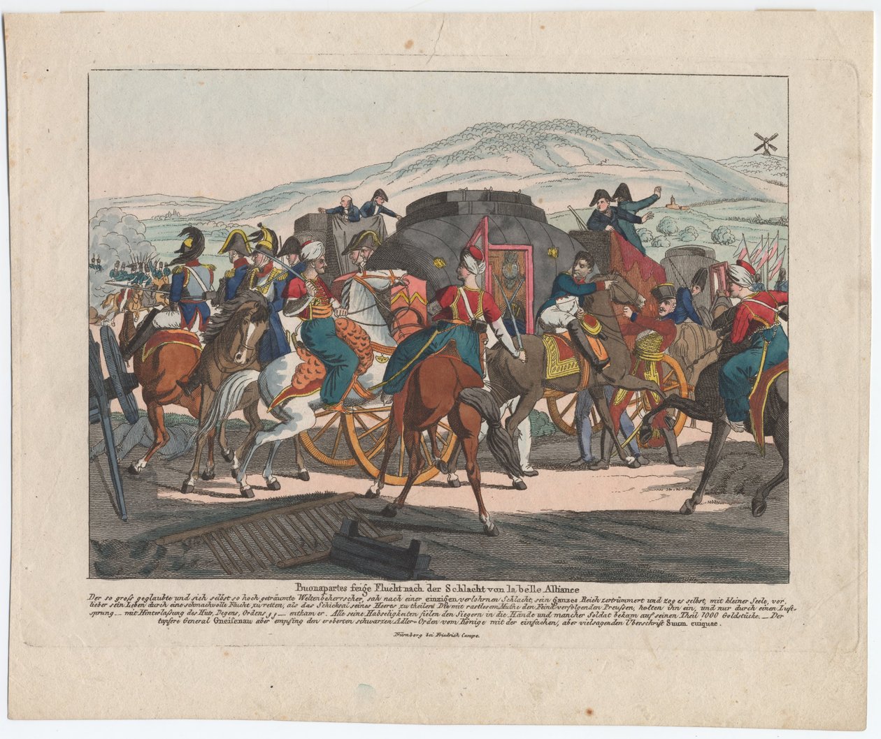 Napoleonin lento Waterloon taistelun jälkeen tekijältä August Friedrich Andreas Campe