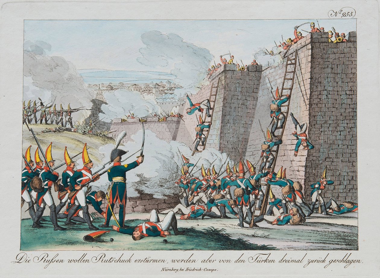 Rutchukin linnoituksen piiritys, n. 1830 tekijältä August Friedrich Andreas Campe