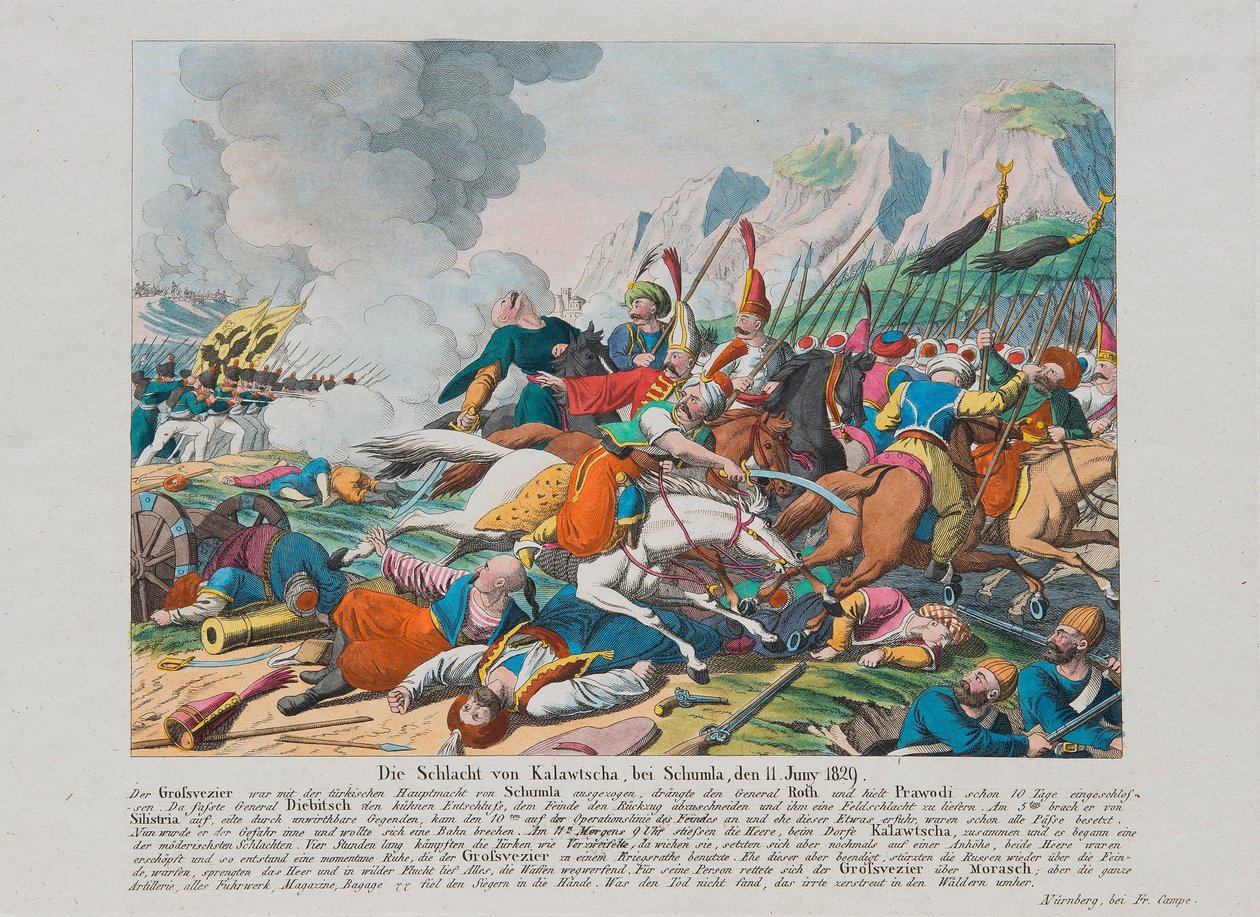 Shumenin linnoituksen piiritys vuonna 1828, n. 1830 tekijältä August Friedrich Andreas Campe