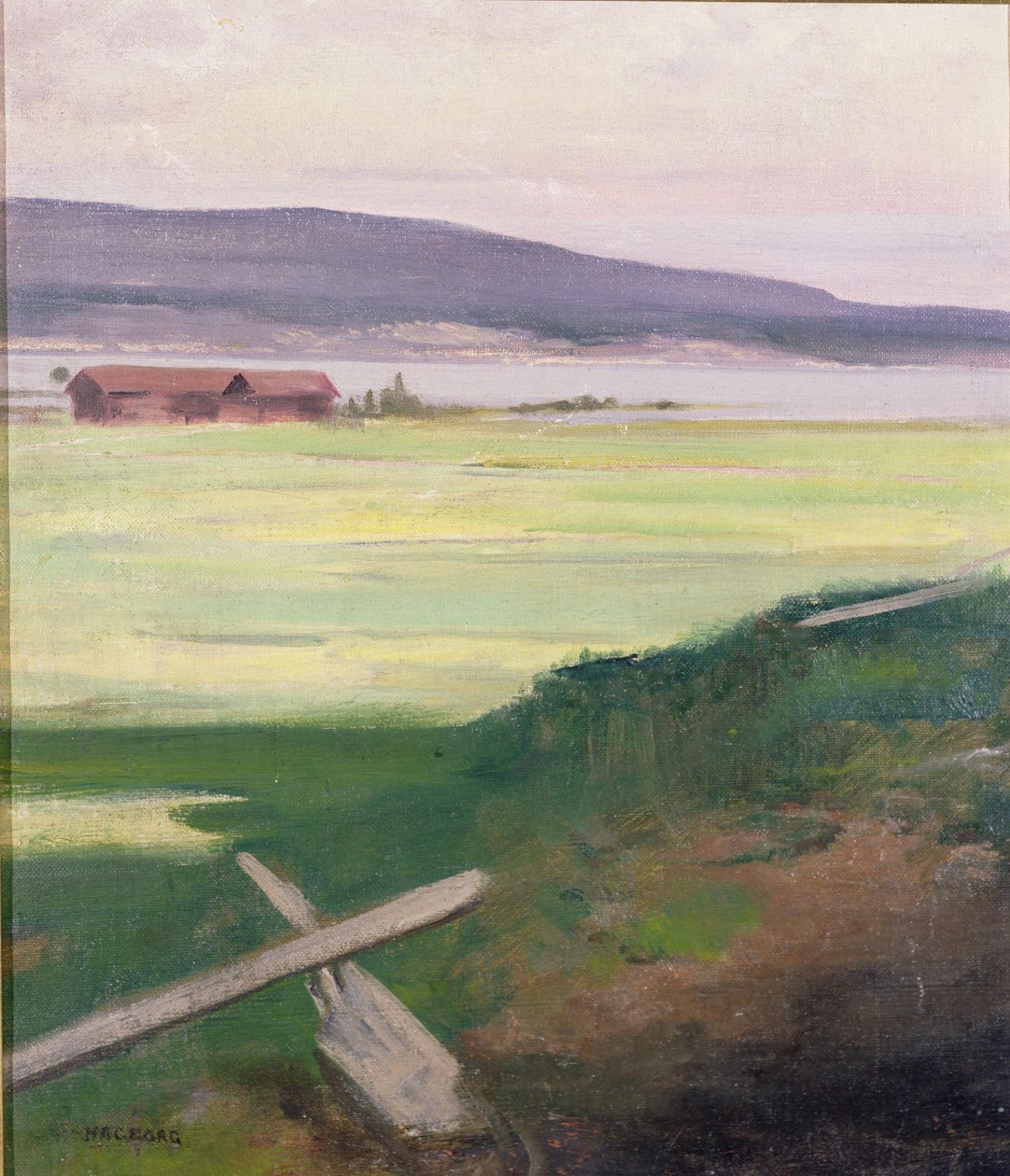 Maisema tyylillä, Norrland, Ruotsi tekijältä August Hagborg