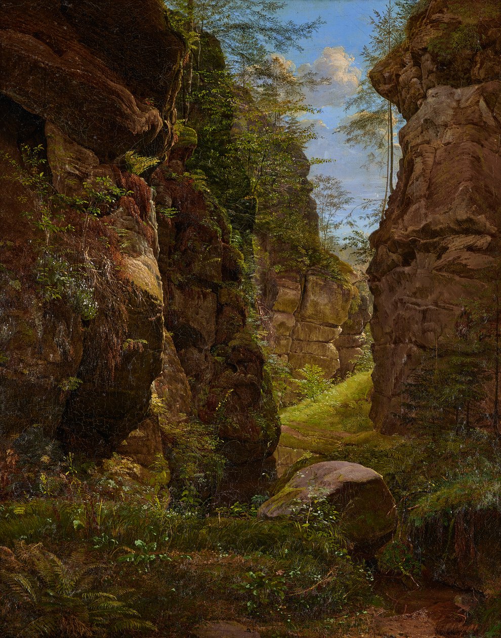 Kalliorotko Uttewalder Grundissa Saxon Sveitsissä tekijältä August Heinrich