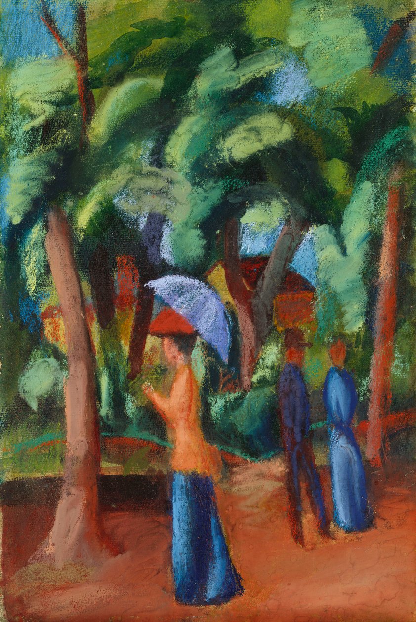 Kävely puistossa, 1914 tekijältä August Macke