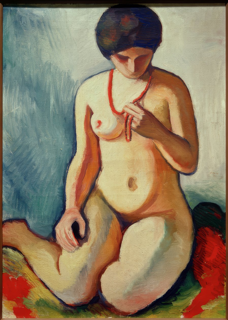 Nude korallikaulakorulla tekijältä August Macke