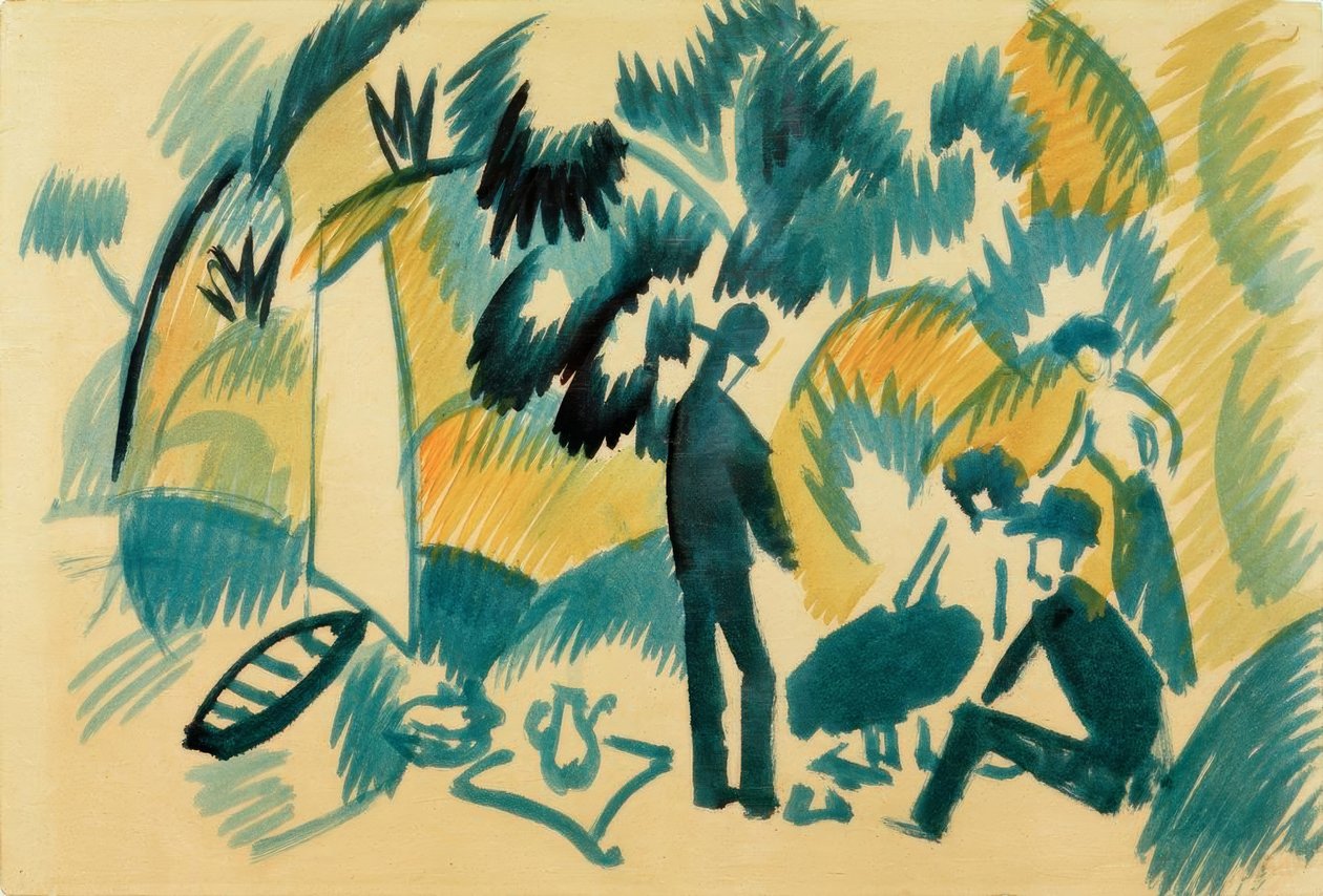 Thun-järvellä, piknik purjehduksen jälkeen tekijältä August Macke