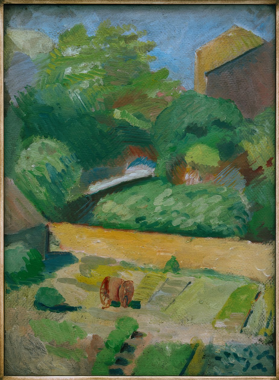 Näkymä viereiseen puutarhaan (Bonn) tekijältä August Macke