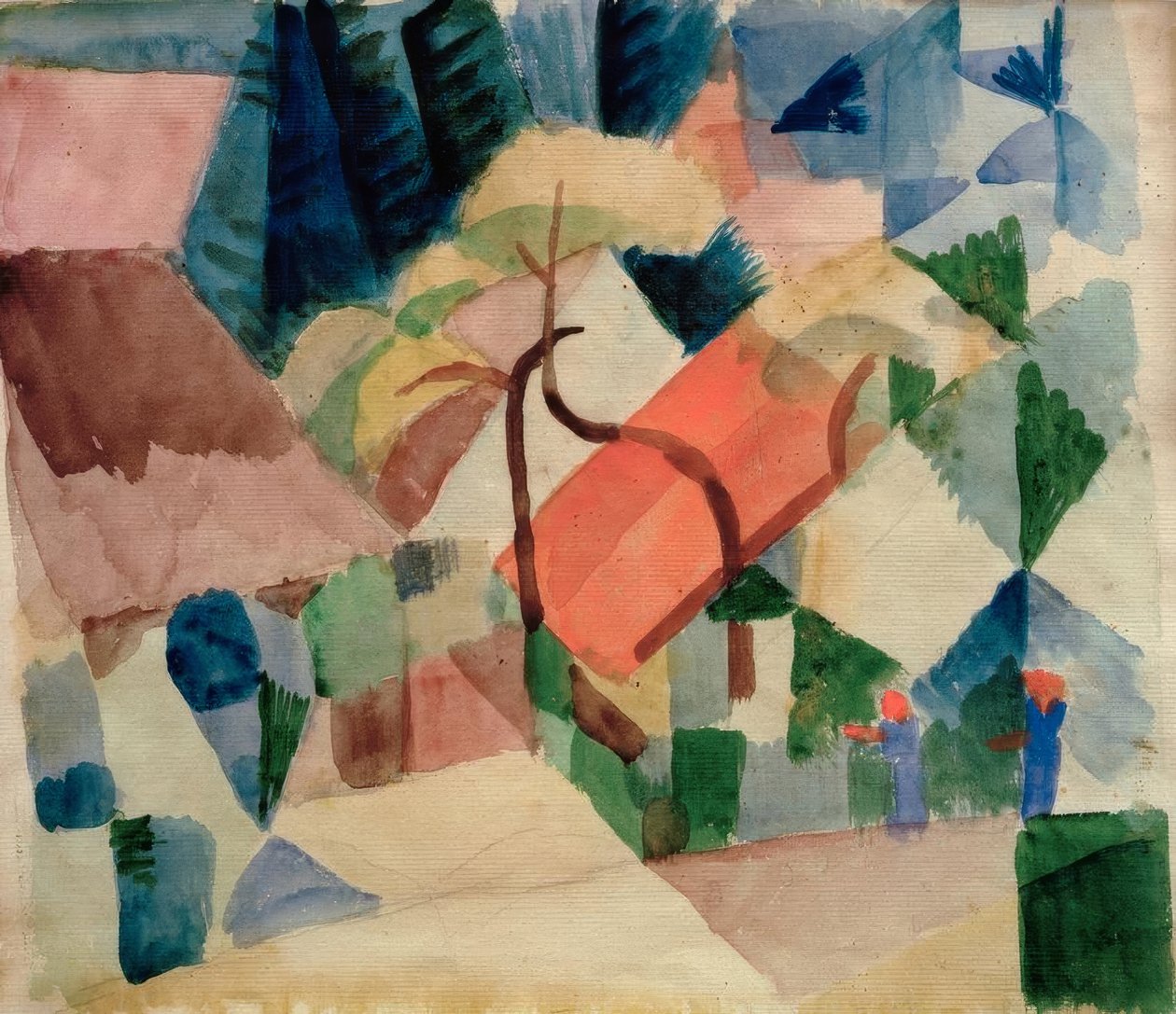 Dorfhäuser Gärtenissä tekijältä August Macke
