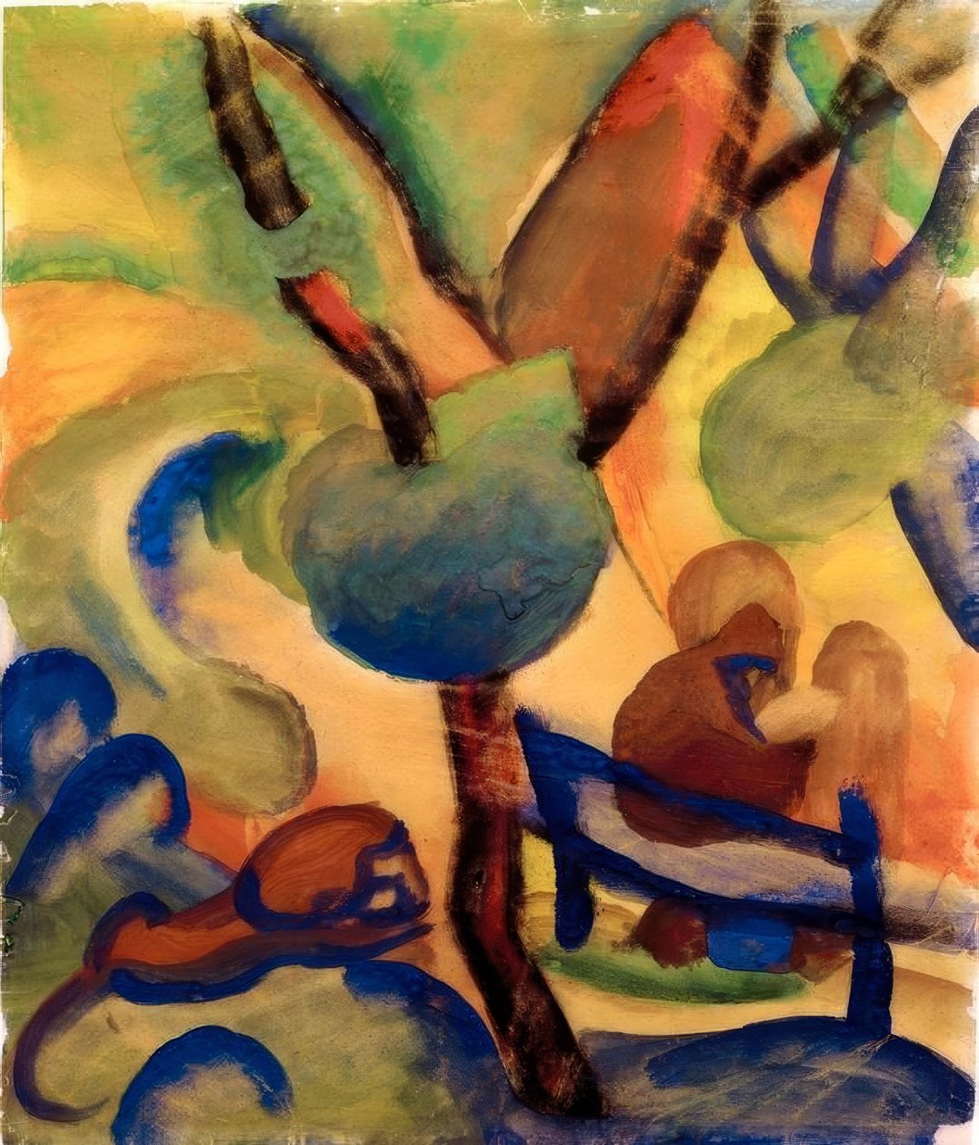 Einsiedler mit Löwe (Hieronymus) tekijältä August Macke