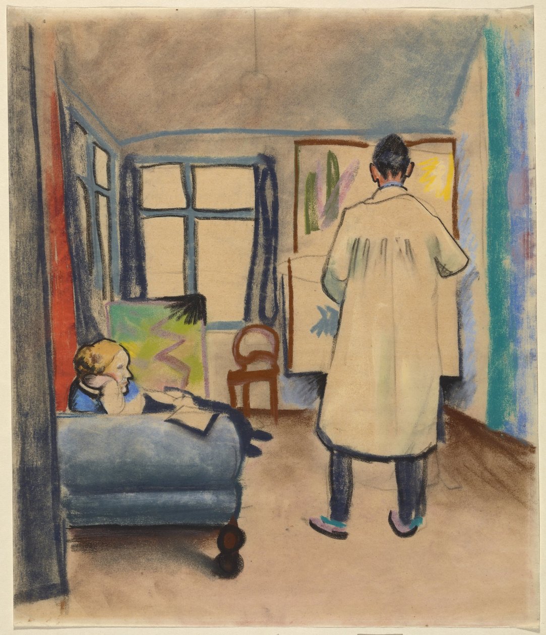 Franz ja Maria Marc August Macken studiossa Bonnissa tekijältä August Macke