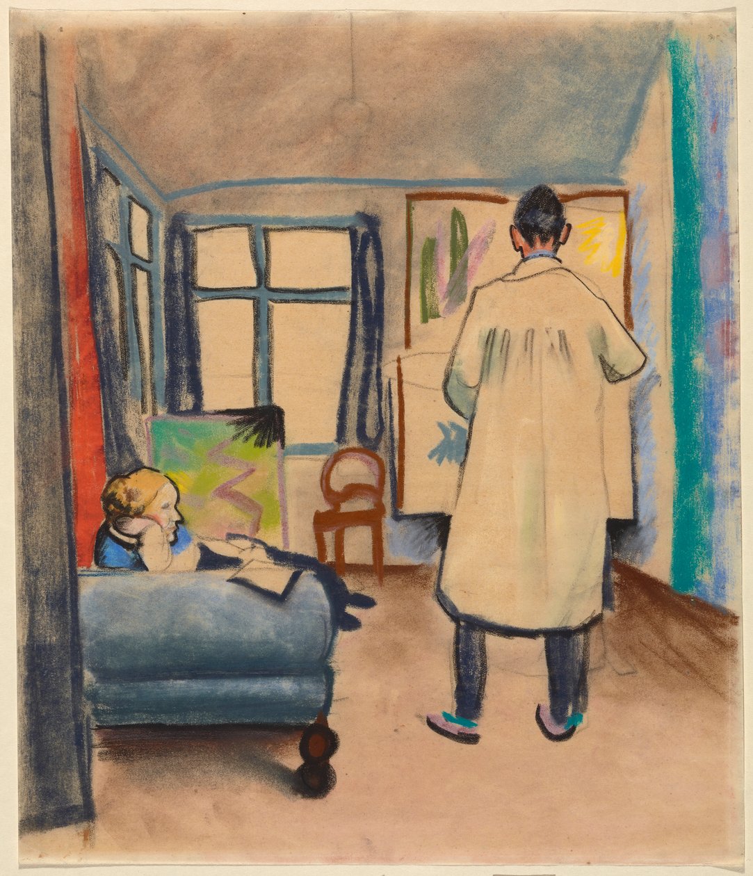 Franz ja Maria Marc August Macken ateljeessa Bonnissa tekijältä August Macke