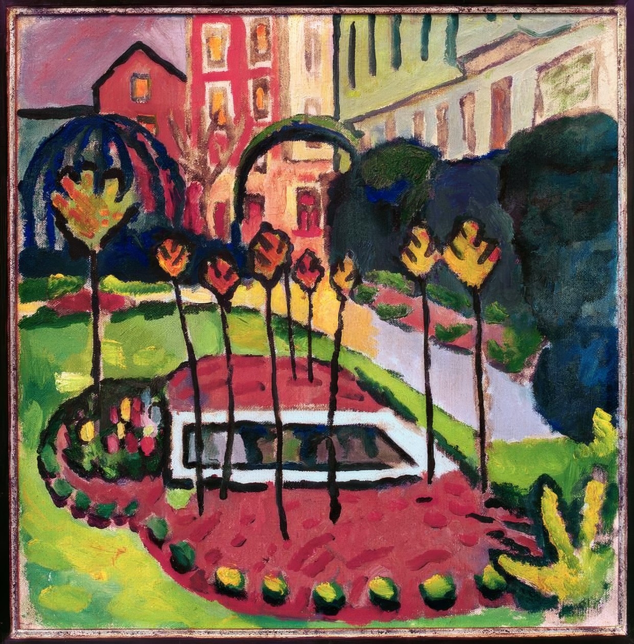 Garten mit Bassin tekijältä August Macke