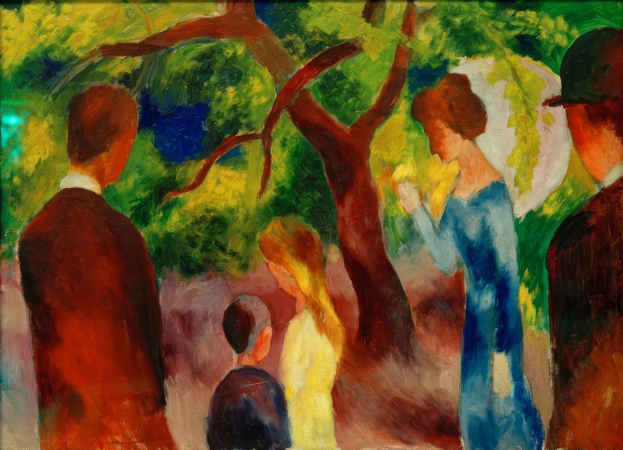 Große Promenade: Leute im Garten tekijältä August Macke