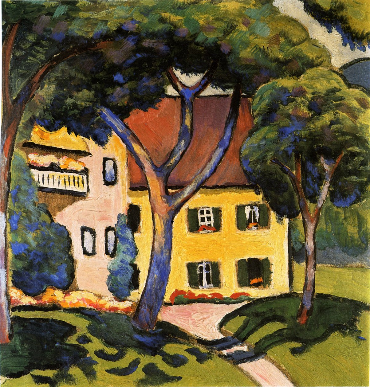 Talo Tegernseessä, 1910. tekijältä August Macke