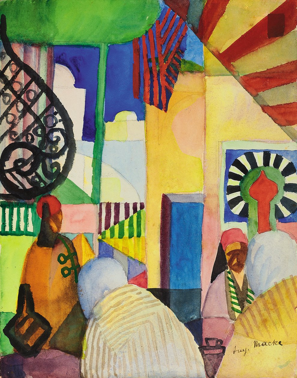 Bazaarissa, 1914 tekijältä August Macke