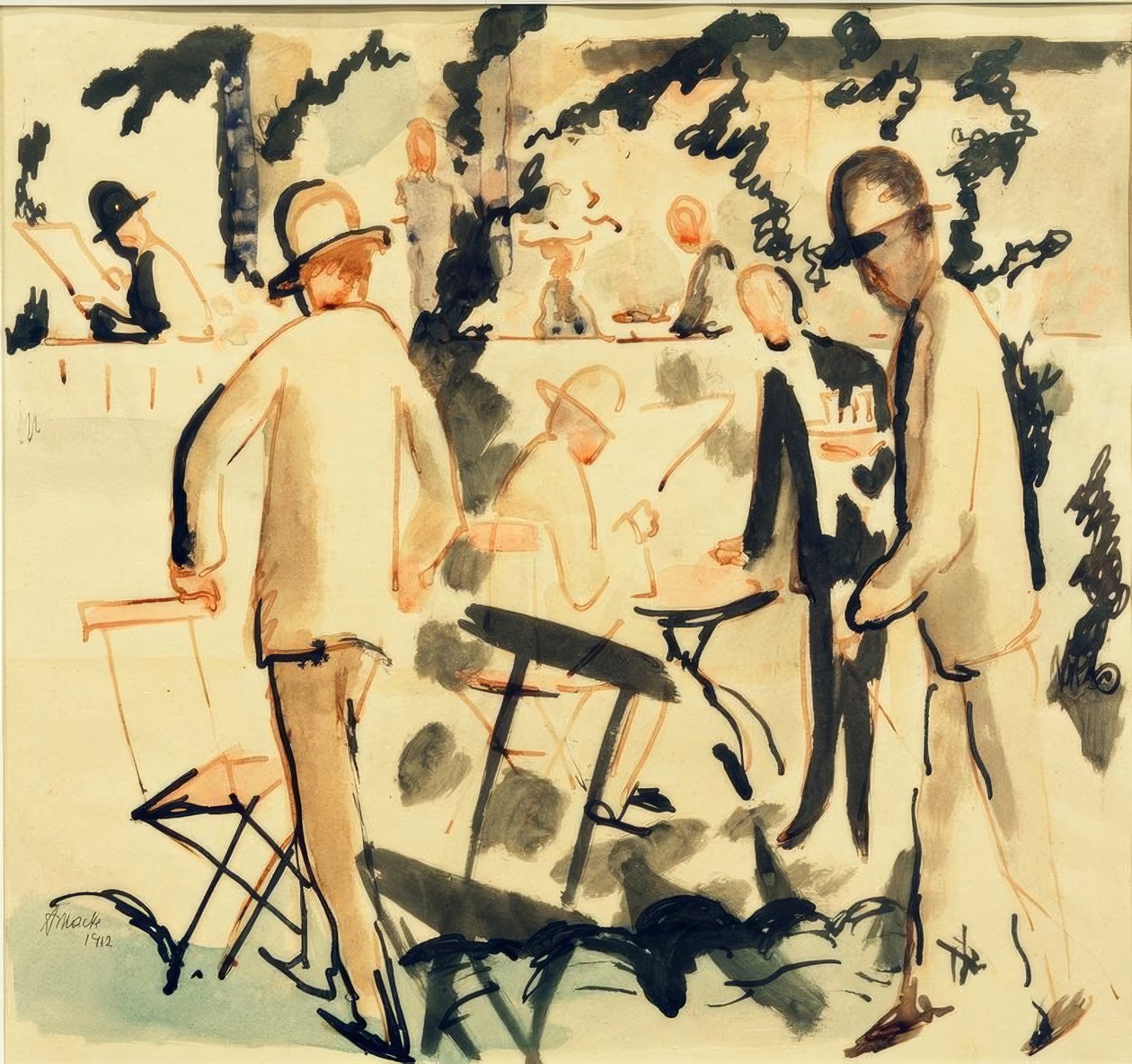 Kahvilan terassi tekijältä August Macke