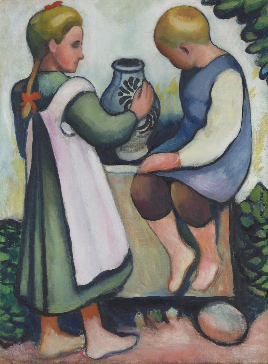 Lapset suihkulähteellä II tekijältä August Macke
