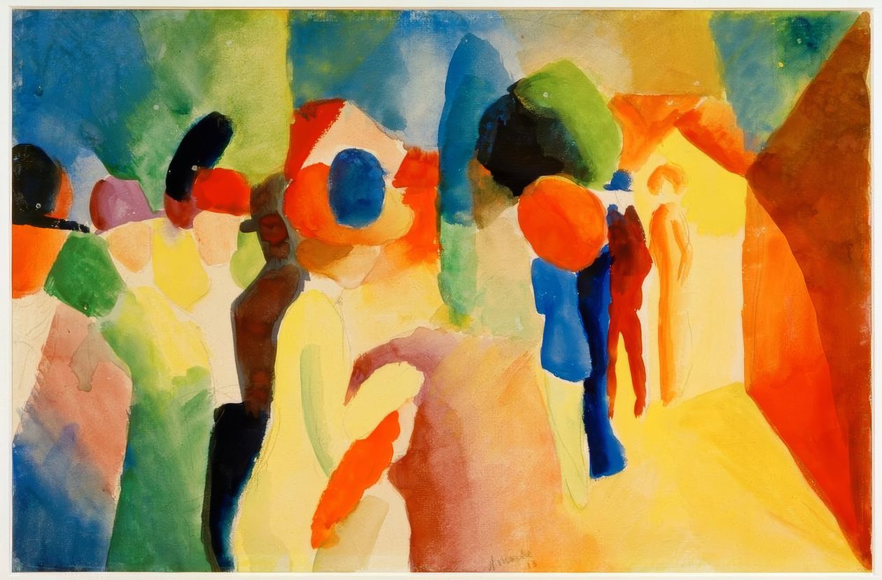 Mit gelber Jacke tekijältä August Macke