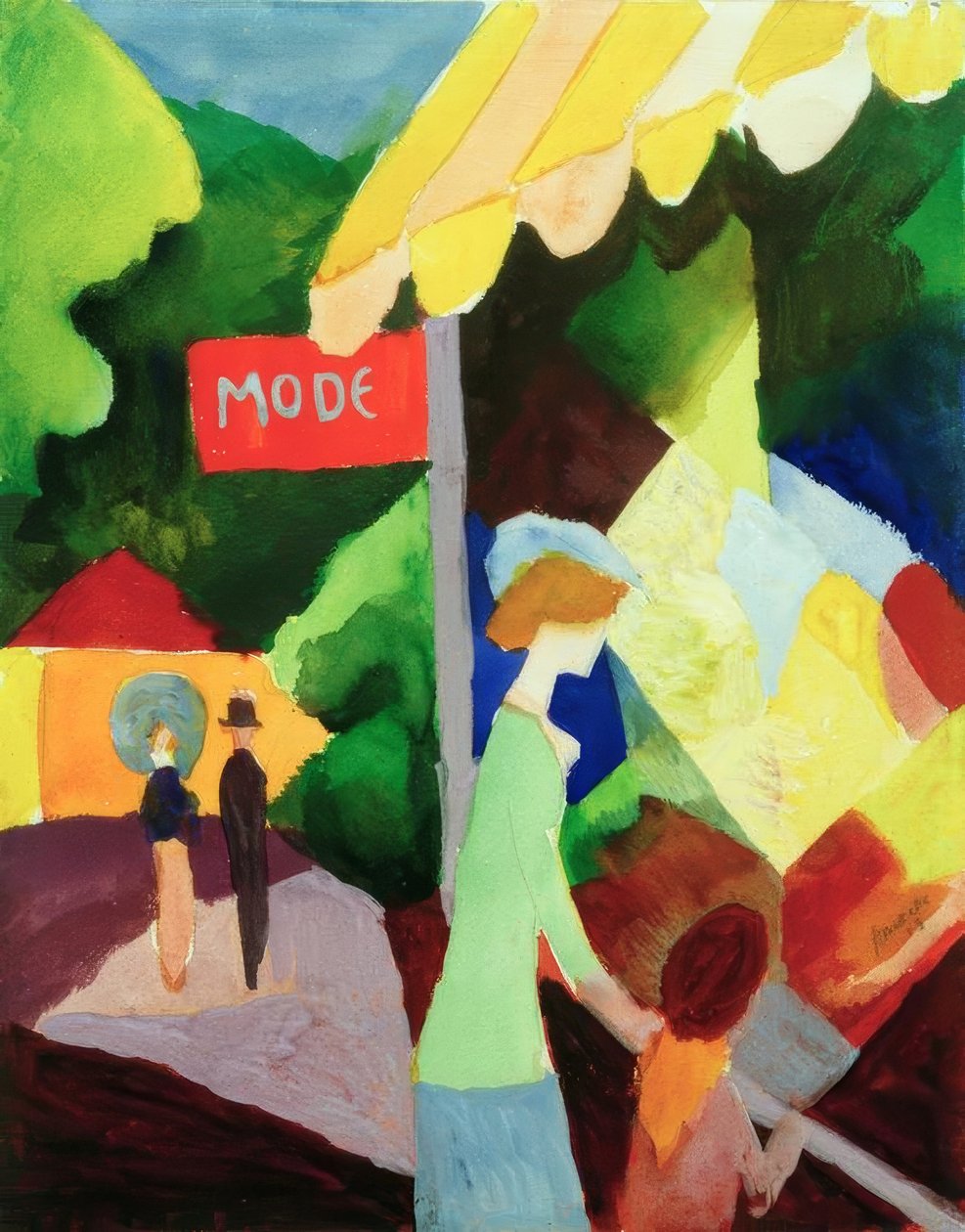Modeschaufenster tekijältä August Macke