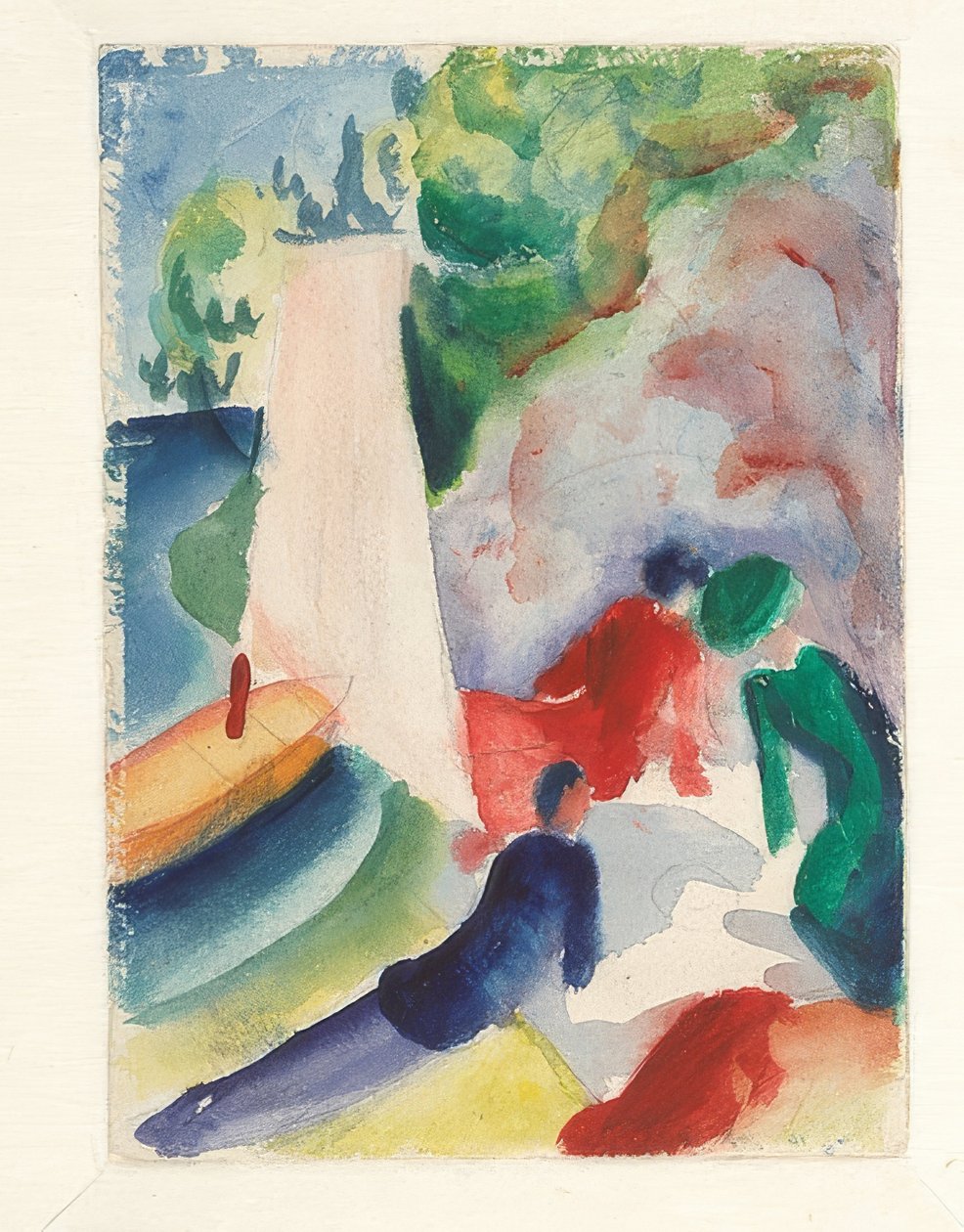 Piknik rannalla (piknik purjehduksen jälkeen). 1913 tekijältä August Macke