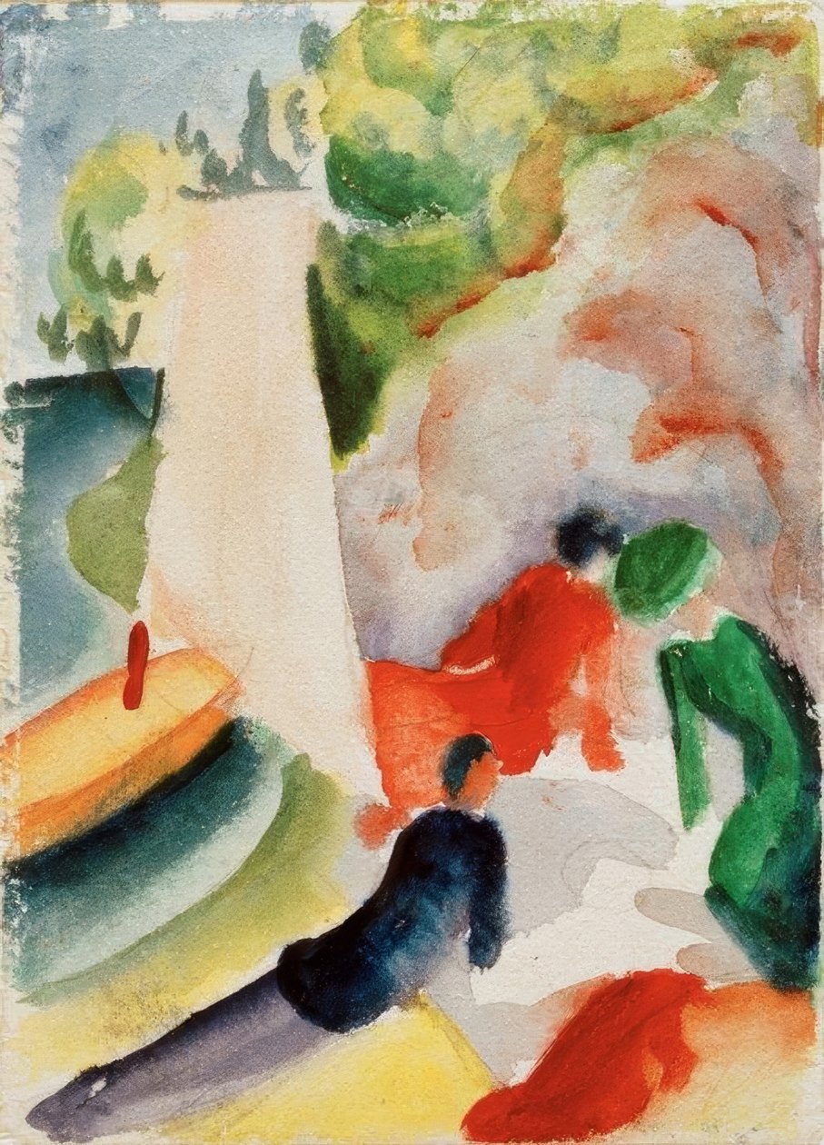 Picknick am Strand tekijältä August Macke