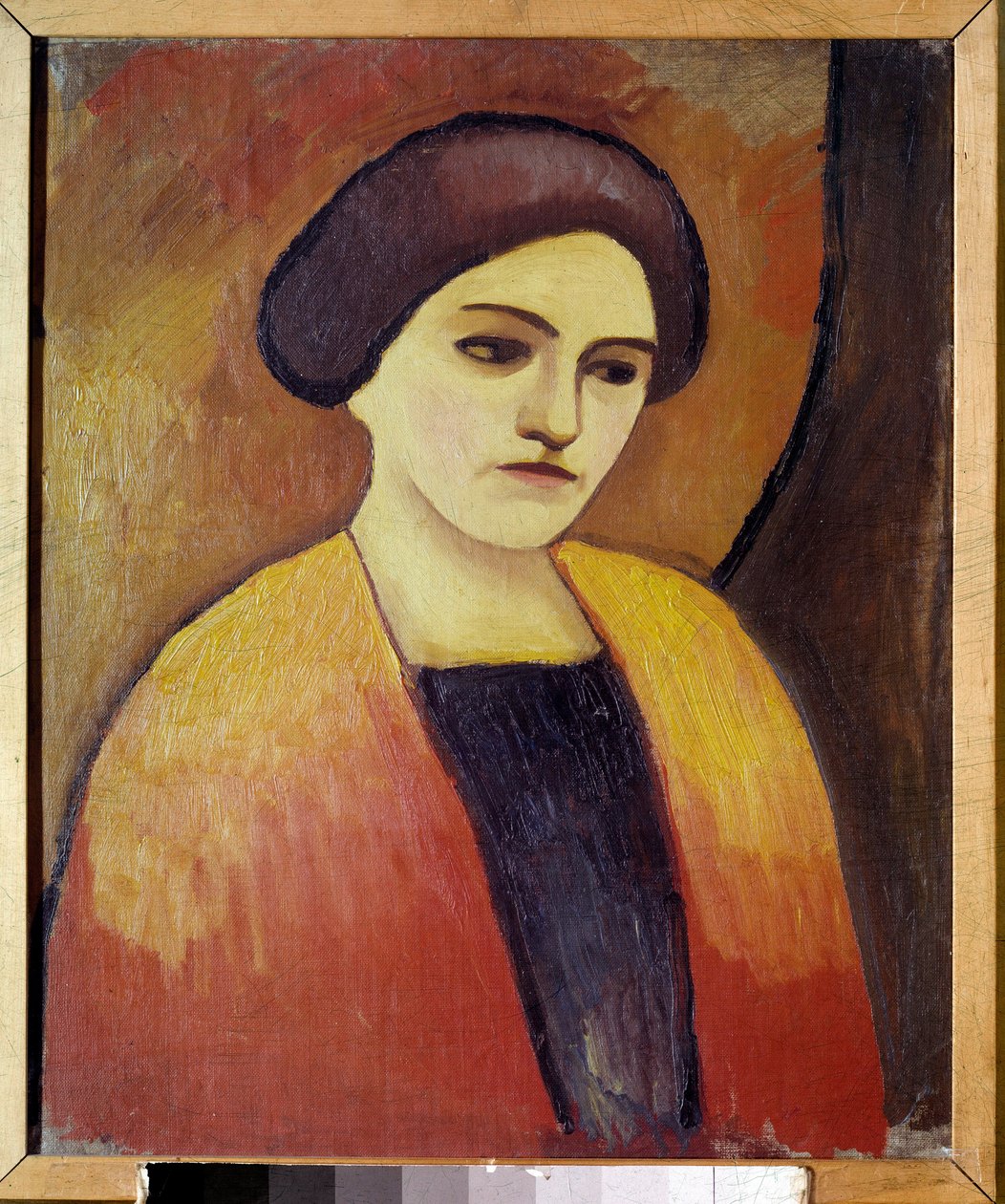 Taiteilijan vaimon Madame Macken muotokuva August Macken (1887-1914) maalaus 1911 Pariisi, Modernin taiteen museo tekijältä August Macke