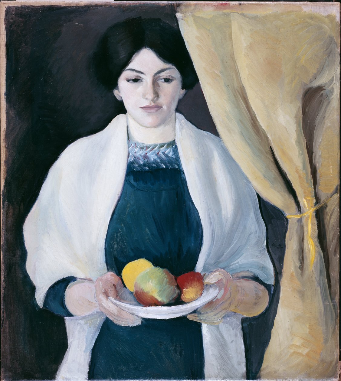 Muotokuva omenoiden kanssa (Taiteilijan vaimon muotokuva) tekijältä August Macke