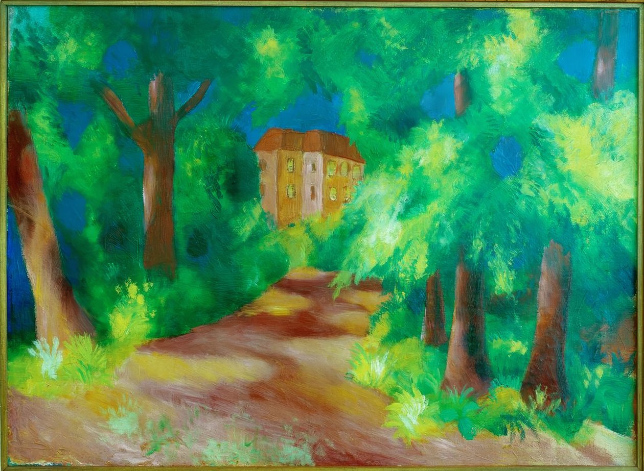 Punainen talo puistossa tekijältä August Macke