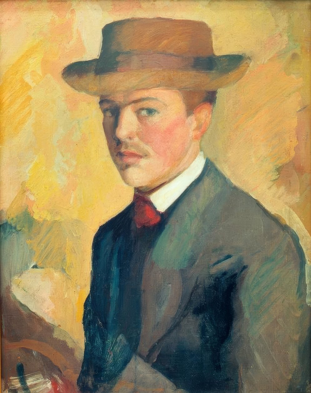 Selbstporträt mit Hut tekijältä August Macke