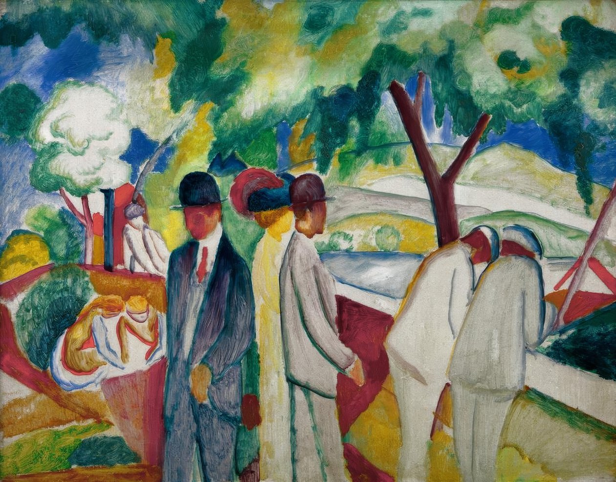 Lastenrattaat (Big Bright Stroll) tekijältä August Macke