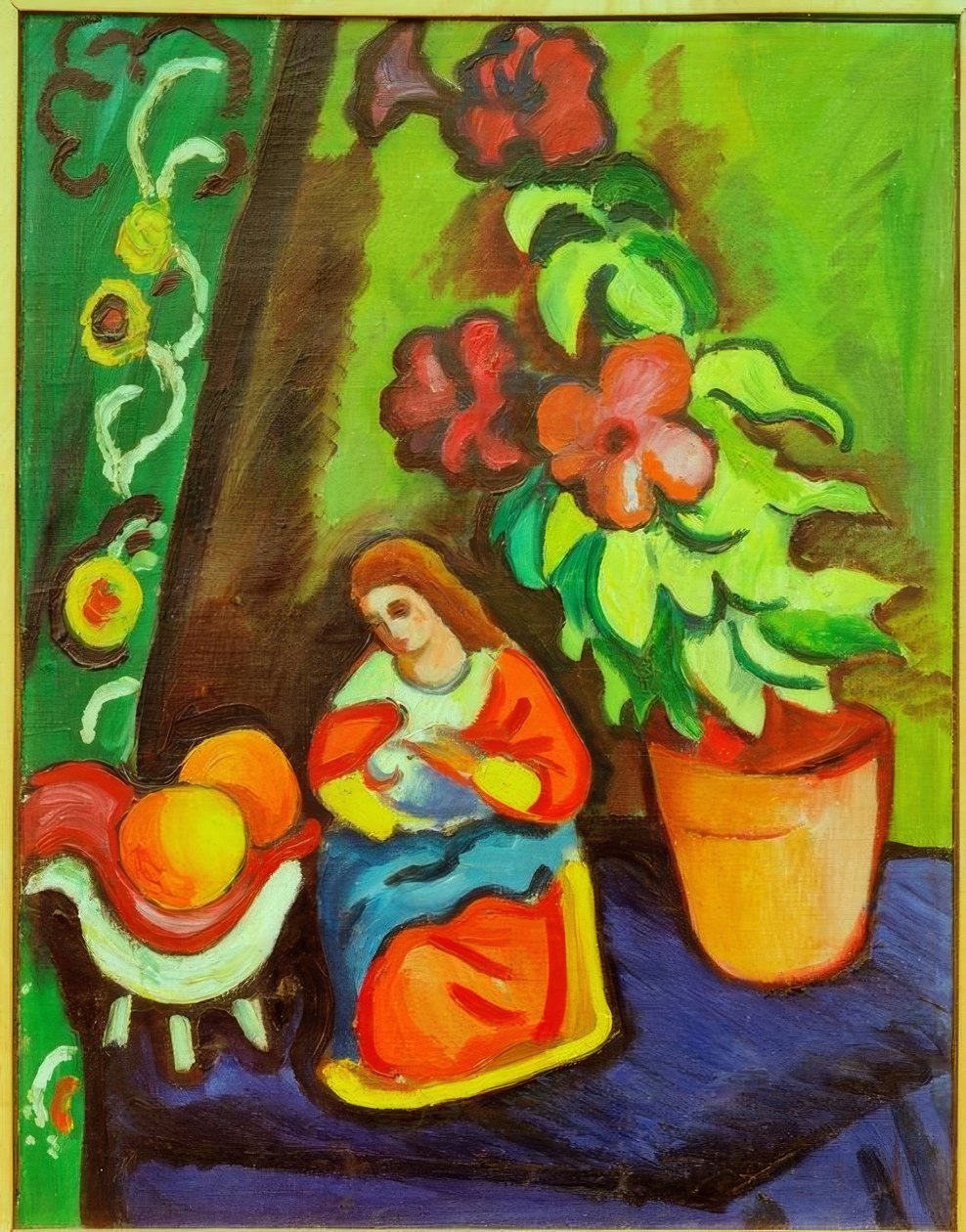 Madonnan, Petunian ja omenoiden kanssa asetelma tekijältä August Macke
