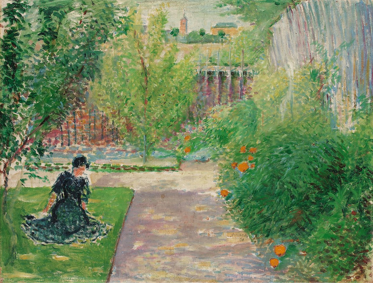 Aurinkoinen puutarha, 1908 tekijältä August Macke