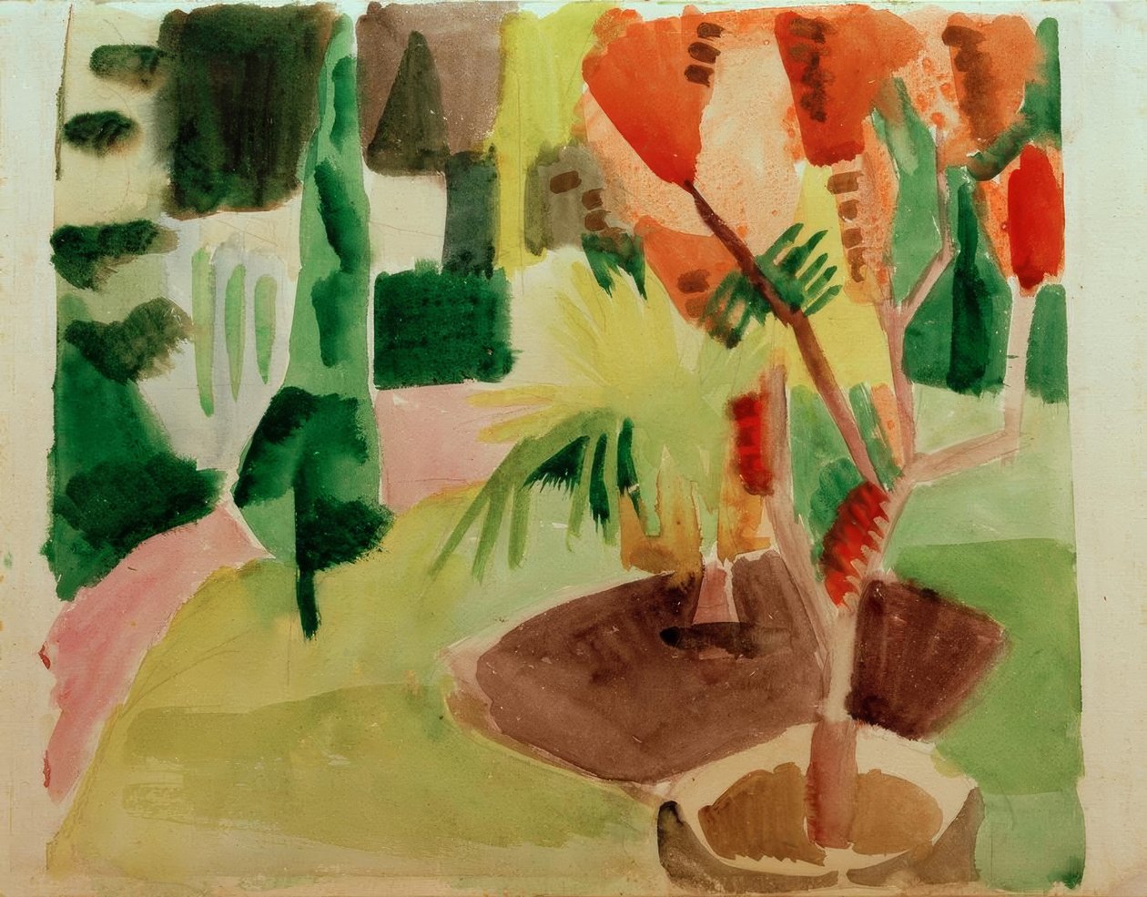 Puutarhamme järven rannalla 2 tekijältä August Macke