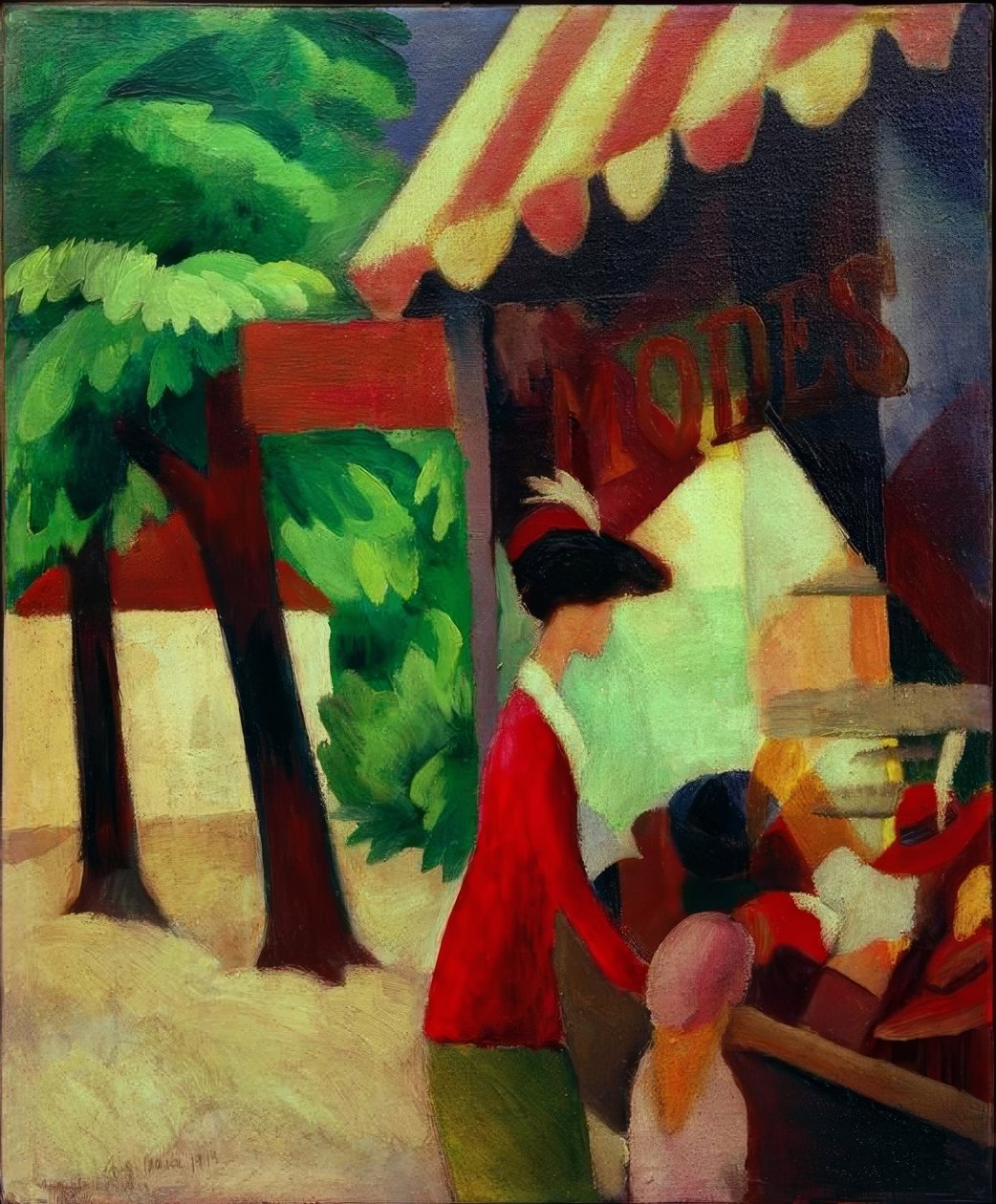 Vor dem Hutladen tekijältä August Macke
