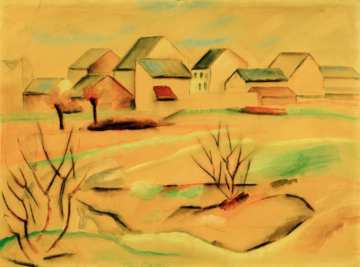 Esikaupunkien taloja tekijältä August Macke