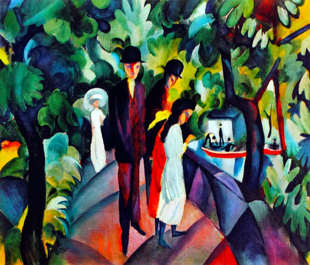 Kävelijöitä sillalla, 1912 tekijältä August Macke